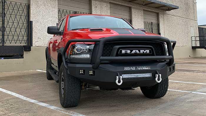 Road Armor Stealth 4151F5B-NW 2015-2018 Ram Rebel 1500 Non-Winch Front Bumper with Lonestar Guard and Square Light Cutouts